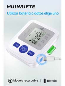 Portable Health Measurement Kit: Blood Pressure Monitor, Battery/USB Operated, Voice Transmission, One Button Start, Easy To Operate, An Essential Item For The Family. - ALPS-GRAY - View 5