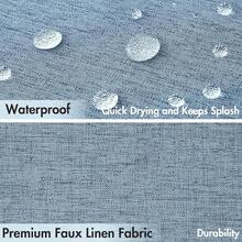 MIULEE Moonlight Blue Scalloped Shower Curtain Linen Textured With 12 Metal Hooks Cute Heavy Duty Washable Waterproof Thick Cloth Shower Curtains With Black Border For Bathroom Hotel Bathtub,W72*L72 - 月光藍 - 查看 5