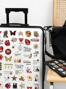 50pcs Golden Lucky Girl Stickers For Skateboard Guitar Luggage Laptop Phone Case Decor DIY Graffiti Stickers - 彩色 - 查看 3