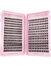 392pcs Cartoon Style False Eyelashes, One Piece Eyelash Extensions With Transparent Natural Look, Dense & Curly Design, Suitable For Beginners, Reusable - D - View 5