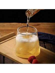 1个极简主义拿铁咖啡玻璃杯，牛奶杯，家用饮水杯，夏季冷饮杯 - 無色 - 查看 4