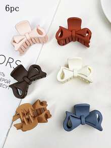 4/5/6/8pcs Minimalist Small Size Hair Claws With Bow Design Claw Clips Hair Clips Hair Jaw Clip Hair Clamps Hair Clutch Hair Catcher Clip Fall Winter Hair Accessories For Women For Vacation Outfits Woman - Multicolor - View 10