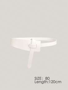 1pc Women's Versatile Waist Belt, Soft & Fashionable Knotted Wide Waist Cincher For Coats & Dresses - Diagonal Knot Waist Belt - View 10