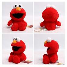 Sesame Street 1个20厘米芝麻街经典艾摩、甜饼怪、大鸟毛绒玩偶，中号柔软填充玩偶，可爱圣诞节生日礼物，英语培训机构道具 - 彩色 - 查看 5
