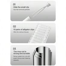 2026 Automatic Cloth Changing Mini Mop Portable Flat Dust Mop With Rotating Heads Hands-Free Mini Mop Hardwood Floor Mop With 2 Towel - A - Xem 8