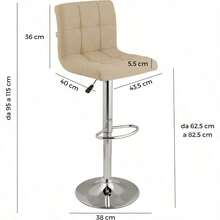 Barhocker - BEIGE STOFF - Übersicht 9