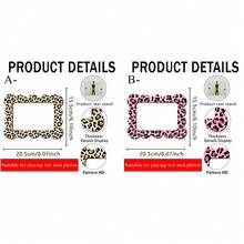 半件装创意豹纹木质相框，配有可拆卸蝴蝶结和嘴唇装饰，适合摆放在书桌、书架、卧室或客厅，也是一份很棒的周年纪念礼物。 - 相框擺件 - 查看 3