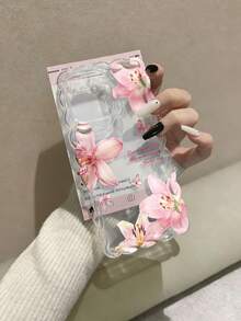 Flower Braided Wave Edge Elegant TPU Floral Painted Shockproof Protective Phone Case Compatible With IPhone 17pro/17Air /17/17promax 16/11/16pro/16plus/16promax/16e/15Promax/13/14/12/XS/XR/7G/8PXR /7/8, Painted Protective Soft Case Compatible With IPhone 15Promax, 13, 14, 12, X, 14, Braided Wave Edge TPU Shockproof Soft Phone Case - Multicolor - View 1