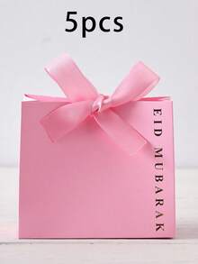10pcs/Set Elegant Eid Mubarak Gift Boxes, Black & White "Eid Mubarak" Text Print With Gold Ribbon, Size: 11.5 * 10 * 4.5cm - Ideal For Packaging Candies, Chocolates And Small Gifts For Islamic Holidays Like Hajj - Multicolor - View 19