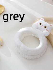 1pc Women/Girls Spa Headband, Cute Hair Band, Facial Cleansing & Makeup Headband, Plush Kitty Face Care Headband, Essential For Spa Day (Black, White, Khaki) - Basic model - View 12