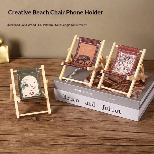 2026 Nuevo - 1 pieza Soporte multifuncional mini silla de cubierta, Soporte creativo de madera para teléfono y tableta, Prop de fotografía de naturaleza muerta de escritorio de oficina, Decoración de escena instagrameable - Regalo perfecto - Regalo de cumpleaños - Regalo de Pascua - Regalo del Día de San Valentín