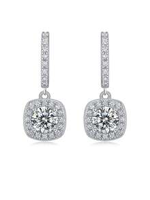 Bông tai Moissanite bạc 925 cho nữ, bông tai đinh tán không gây dị ứng, thiết kế tối giản sang trọng, chống oxy hóa, thích hợp đeo hàng ngày, quà tặng cho Ngày Valentine, Ngày của Mẹ, đám cưới, lễ đính hôn, sinh nhật, đóng gói hộp quà. - Phong cách 2 - Xem 7