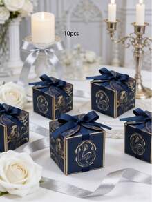 10 piezas/Paquete Caja de regalo para fiesta, Caja de regalo de boda, Caja de regalo de alta gama para dulces, galletas, adecuada para varios festivales - Multicolor - Ver 11