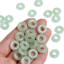 20/30/50pcs,10/12/16mm,Glass,Imitation Jade,Big Hole,Loose Beads,DIY,For Necklace,Earrings,Jewelry Making Accessories,Handmade Supplies - 淺綠色 - 查看 6