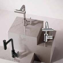 10-Piece Family, 16 Scenes, 11 Holidays Applicable - 3-Piece Set Single Handle 4-Mode Modern 2-In-1 Waterfall Kitchen Faucet (2 X 31.5in Inlets), With High Arch Spout And 360° Swivel Spout - Brushed Stainless Steel Sink Faucet, With Rain Shower Head And Dual Control Handles - Chrome Finish, Splash-Proof Design, Includes Mounting Hardware, Ceramic Valves, Single Hole Mount, Fits Modern Sinks, Compatible With Sinks (Sink Not Included), Christmas, Halloween, Four Seasons - A - View 5