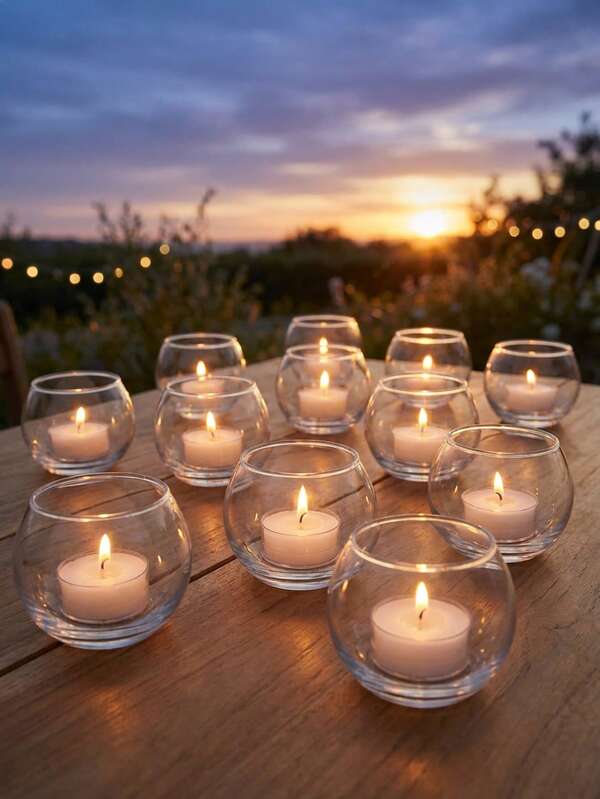 1 Pc/Set Glass Spherical Candle Holder. Minimalist Fresh Style Candlestick Holder. Suitable For Home Decoration, Decorative Display, Minimalist Living Room, Study, Tea Room, Light Food Cafe, Close Friends Gathering, Homestay, Niche Cafe, Office, Yoga Studio And Party, Tea Table In Chinese Style Living Room