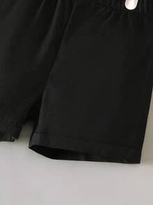 BrownBark 两件套男婴绅士风套装 - 领结装饰休闲短袖衬衫和背带短裤，适合生日派对、正式场合、婚礼、洗礼、一周岁生日庆祝、日常穿着 - 黑色 - 查看 8