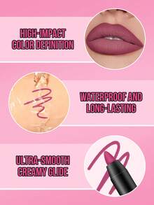 Misslyn 持久显色唇线笔，持久浓郁唇色，凝胶唇线笔，笔芯可替换，顺滑易涂，打造自然妆效，可用卷笔刀削出理想形状，高显色度，打造自然唇妆，超细哑光唇线笔，防晕染 - #124 - 查看 4