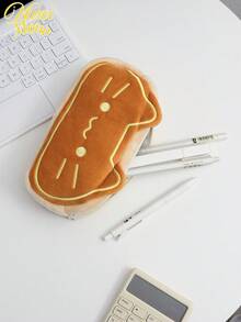 1个可爱猫咪造型大容量文具收纳袋，旅行化妆包，便携式大容量女士化妆包收纳袋，超大容量收纳袋，学生派对铅笔盒 - 彩色 - 查看 7