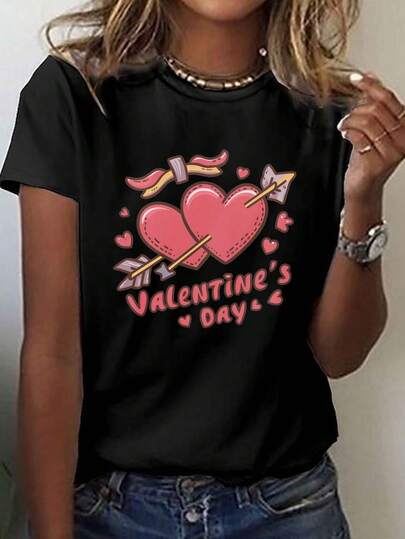 Camisetas estampadas el Súperón 2026 para hombre y Camiseta de San Valentín para mujer - Lindo estampado de graffiti de corazón rosa y rojo con Cupido y frases del Día de San Valentín, camiseta casual de manga corta y cuello redondo, camisa blanca adecuada para atuendos de primavera y verano, fiestas y regalos (lavable aáquina), Día de partido el Rugby, Súper cuenco, hombres, hombres. ropa, mala conejito Camisa, mala. conejito súperón, gracias. Día de San Valentín, blusas para mujer, camisetas el mujer, playera el hombre, camisas el hombre