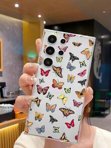 1pc Graceful Butterfly Soft Phone Case, Compatible With Huawei Honor, Redmi, MOTO, Galaxy A04e/12/A13/A14/A34/A50/A52/A53/A54/S21/S22/S23/S24/S25/S25Ultra/S25FE/S26/S26 PLUS/S26 ULTRA/S26 EDGE, 6A/7A/8A, 12T/13T/15T/15T Pro - Clear - View 5
