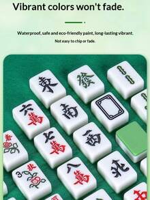 144pcs Luxury Professional Mahjong Set - Classic Chinese Mahjong Game Carefully Crafted With High-Quality PVC Material, Designed For Mahjong Enthusiasts. Provides Strategic Social Entertainment For Adults, Suitable For Parties, Weddings, Gatherings, Birthday Celebrations, Group Activities, Family Reunions, And Travels. Brilliant Chess Game For Adult Parties, Charming Activity For Couples. A Perfect Gift Choice! (Random Style, Color Difference, Random Packaging) - Multiple Styles - View 7