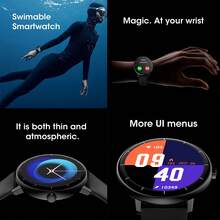 PANDA GTR 4 Pro 智能手表，1.45 英寸 IPS 高清触摸屏，硅胶表带，蓝牙通话，防水，语音助手，NFC 近场通信，AI 表盘设计，多功能智能手表 - 黑色 - 查看 7