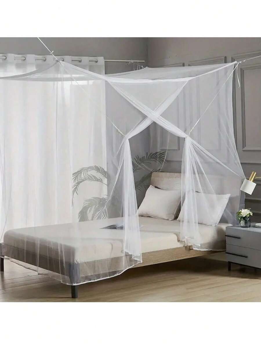 1 pieza Mosquitera, Mosquitera grande para cama, Mosquitera con apertura para dosel de cama para dormitorio, habitación de invitados, decoración del hogar, Mosquitera para exteriores para patio, porche, camping, Elegante dosel de malla para cama (sin ganchos) - Multicolor - Ver 1