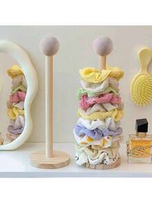 Organizador de gomas de pelo de madera de alta calidad, adecuado para almacenar gomas de pelo, cintas y otros accesorios para el cabello, esencial para volver a la escuela - Multicolor - Ver 7