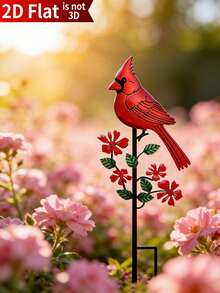 1个红色红雀金属花园插牌，户外装饰鸟类雕塑，庭院艺术品，适用于花盆、小径、露台、草坪、后院，可作纪念礼物。生动的红色红雀花园插牌艺术摆件，户外雕塑装饰插牌，送给妈妈和爱鸟人士的防水露台门廊庭院装饰，独特的乔迁礼物，送给爱鸟人士和园丁。 - 多色 - 查看 7