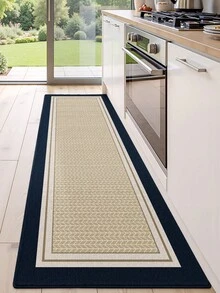 Thảm trải sàn dài kiểu dáng tối giản hiện đại, thảm lót sàn nhà bếp viền tương phản sang trọng, phù hợp cho phòng tắm, nhà bếp, ngoài trời, trong nhà, hành lang, phòng ngủ, phòng khách, có thể giặt máy. - A - Xem 4