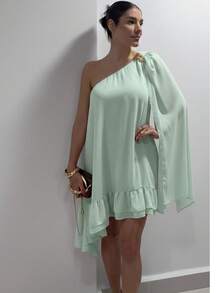 Stylish Women's Short Dress, Ideal For Special Occasions, Parties, Or Elegant Events. - 薄荷綠 - 查看 1