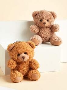 1个新款卡通卷毛泰迪熊毛绒玩具钥匙扣挂件，可爱钥匙圈，手机壳配件，包包挂饰，汽车钥匙链，背包装饰，适合休闲外出、秋冬季、婚礼、生日、节日，可作为送给男友、女友、家人、老师、好朋友、同学的礼物 - 彩色 - 查看 3