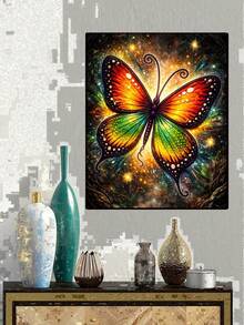 彩色蝴蝶钻石画套装，适合成人，全钻钻石点画，适合初学者，圆形5D钻石画宝石艺术绘画套装DIY工艺品 - 彩色 - 查看 7