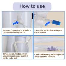 Female Wearable Night Urine Collector Breathable Fixed Cotton Pants Silicone Capsule 800ML Bag Elderly Suitable White Care Set - 2XL - View 4