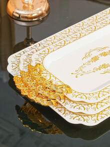 1个亚克力多用途托盘，适用于厨房、餐厅、客厅，可盛放茶具、玻璃器皿、糖果、饼干、面包，也可用于婚礼、派对、礼品、生日、庭院等场合。 - 彩色 - 查看 3