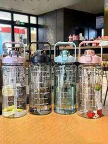 1个2000毫升或750毫升透明塑料水瓶，印有标语，室内/室外运动水瓶 - 彩色 - 查看 10