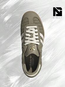 Adidas Samba OG Crochet Pack Orbit Green (Women's)– Women's Lifestyle Sneakers – Shoes For Woman -Vintage - Autumn & Winter & Spring & Summer-Inspired Running Shoes, Shock-Absorbing Comfort, Gym To Streetwear Casual Wear -Back To School- Valentine's Day Gift –JR9447 - Orbit Green/Cream White/Gum - 查看 4