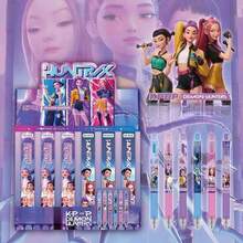 KPOP女团女巫狩猎主题盲盒按钮式黑色中性笔，书写流畅，适合学生，INS风格 - 套裝 - 查看 4