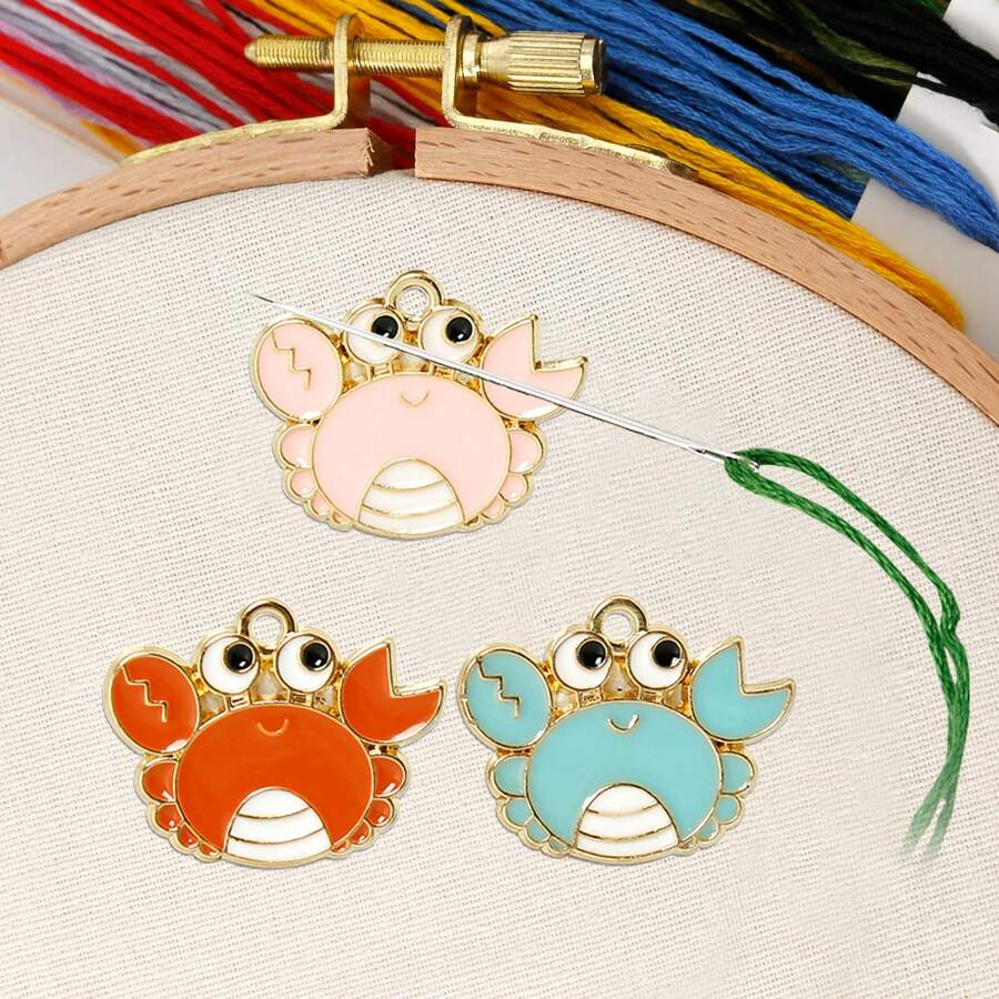 GIURKUU 3pcs Animal Pattern Magnetic Needle Minder, Cute & Fun Design, Suitable For Cross Stitch, Embroidery, Sewing Needle Craft Organizer