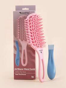 1pc Large Curling Hair Brush - Suitable For Curly Hair, Unisex, Flexible And Easy To Comb - For Dry And Wet Hair, Perfect For Curly Hairstyles, Separates Curls, Adds Volume - Anti-Static, Heat-Resistant Styling Tool - Multicolor - View 6