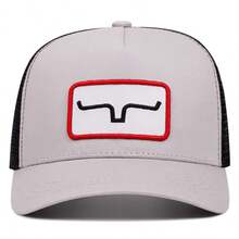 1顶个性化几何图案棒球帽，简约时尚的后扣帽，男女通用户外遮阳帽，美式卡车帽 - 彩色 - 查看 6