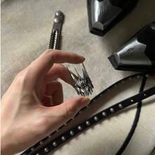 朋克风长角龙戒指，酷炫神话龙形戒指，派对饰品配饰 - 復古銀色 - 查看 4