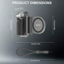 Magnetic Smartphone Selfie Grip Handle, Convenient Shooting Camera Grip With Wireless Remote Control, Compatible With All Phones, Supports Video Recording. - Silver - View 9