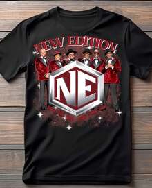 New Edition And Ted T Shirts As Christmas Gifts For Fans And Friends220g Pure Cotton Heat Transfer Jogging Gym T-Shirt Unisex Suitable For Ball Games Casual Street Style-Short Sleeve Crew Neck Y2K Style For As Family Gift - 黑色5 - 查看 1