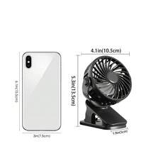 Ventilateur portable à clipser réglable à 720°, ventilateur de bureau compact avec lumière LED, mini ventilateur de refroidissement personnel rechargeable par USB, convient pour le bureau, le bureau à domicile, la poussette, le camping, cadeau pour femmes - multicolore - Voir 3