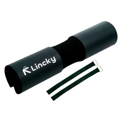  Almohadilla lincky antideslizante de esponja para barra, sentadillas, elevacion de caderas, cojin protector de cuello ideal para ejercicio de fitness accesorio gimnasio incluye correas de protección color negro