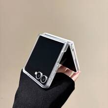 1pc Cream Color Butterfly Folding Screen Phone Case For Samsung Galaxy Z Flip7/Z Flip6/Z Flip5/Z Flip4/Z Flip3, Anti-Drop Protective Cover - White - View 5