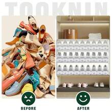 Shoe Slots Organizer24PACK Shoe Stackers Shoe Rack Holder 50% Space Saver Double Layer Stack Shoe Racks For Closet Organization Transparent - 12 Pack - View 6