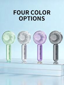 AOYI 1pc Rechargeable Handheld Mini Fan, 3-Speed Adjustable, Brushless Motor, Long Battery Life, Transparent, LED Light, USB Charging Cable - Multicolor - View 6